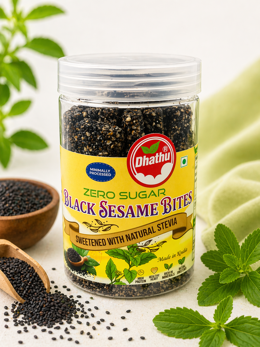 Zero Calorie Stevia Black Sesame Bites