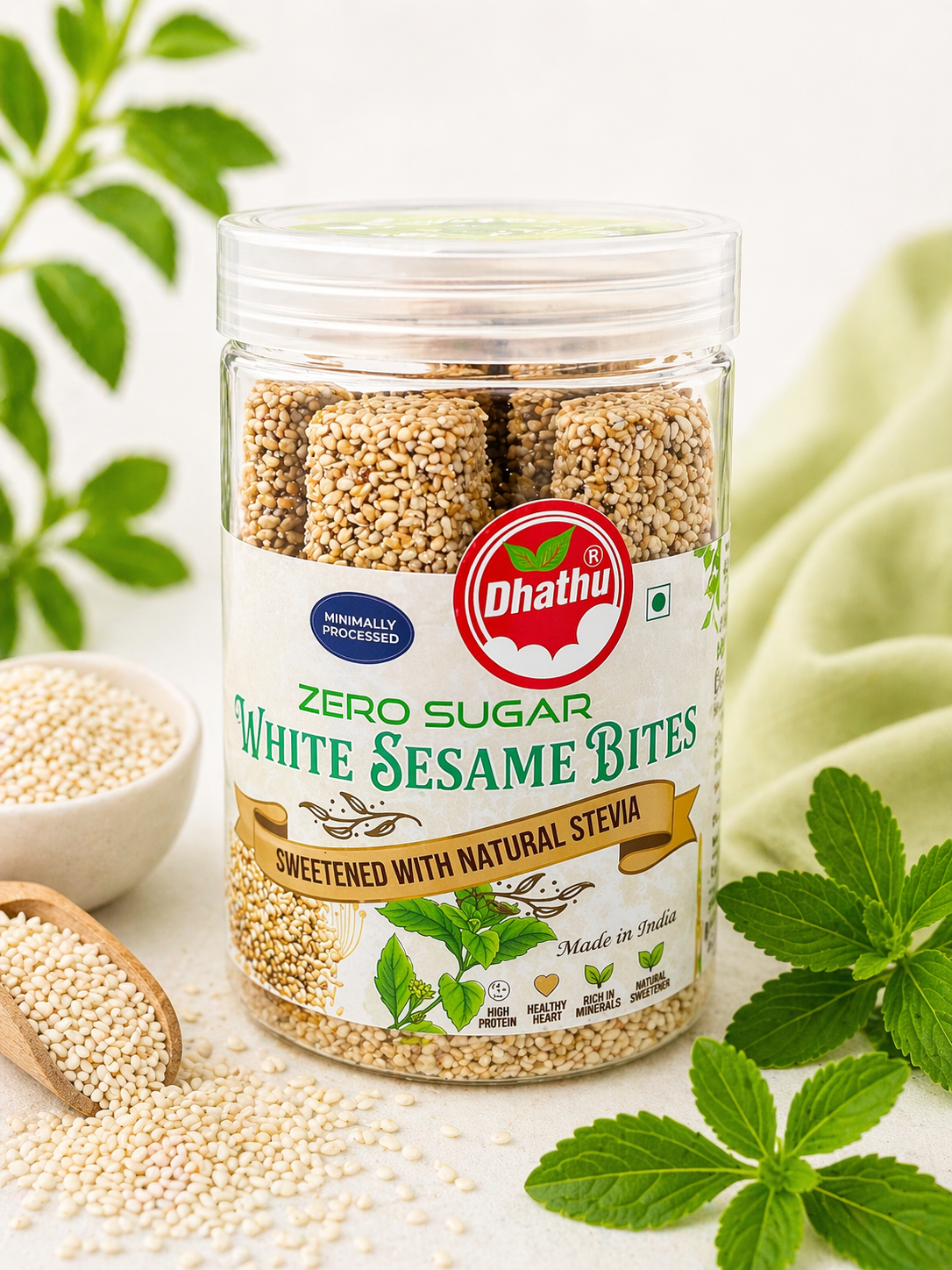 Zero Calorie Stevia White Sesame Bites