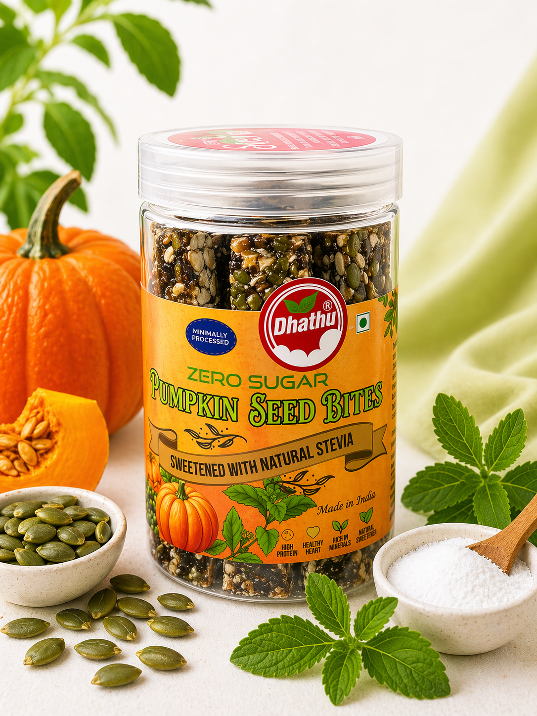 Zero Calorie Stevia Pumpkin Seed Bites
