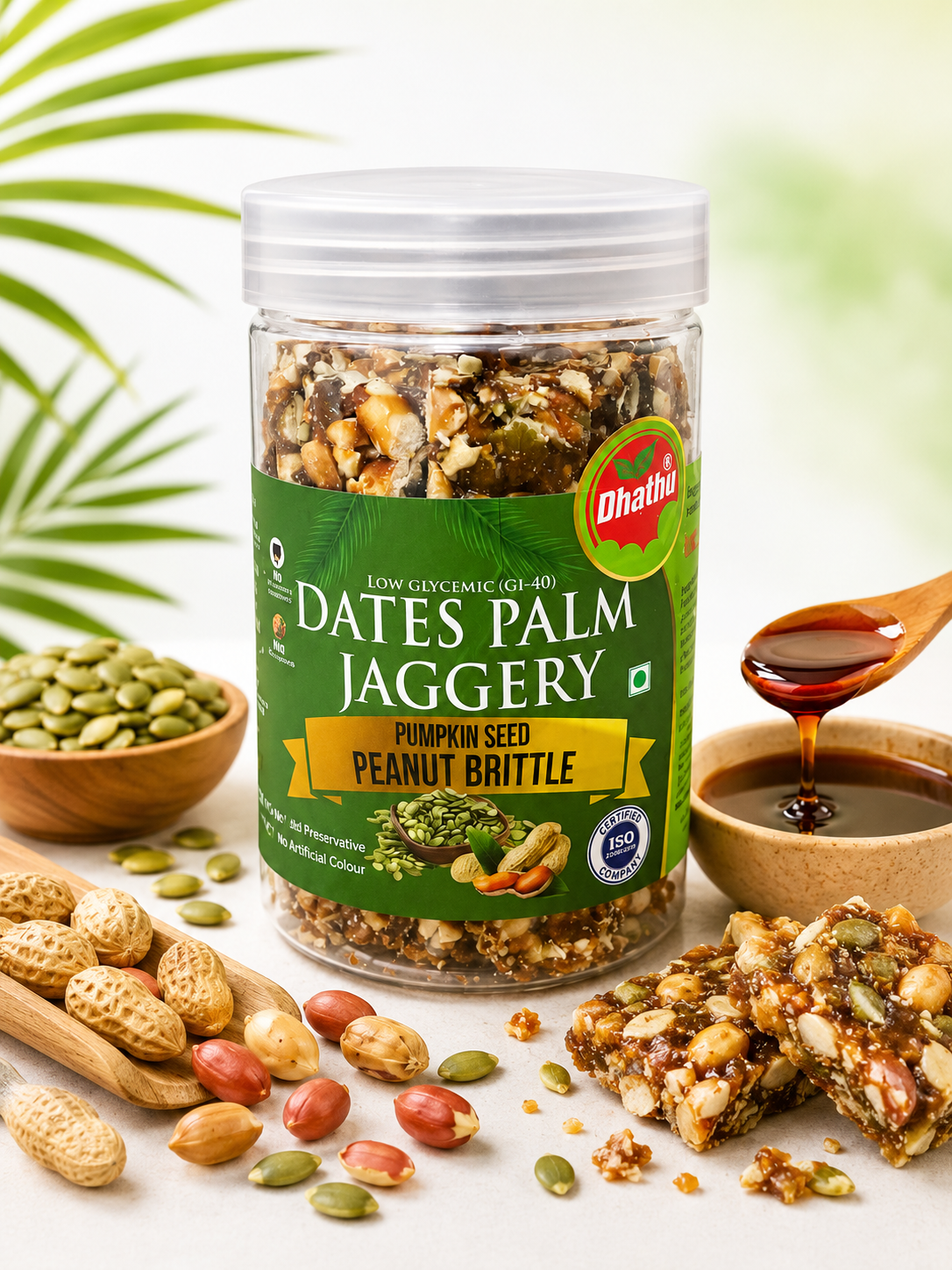 Dates Palm Jaggery Pumpkin Seed Peanut Chikki - 250g