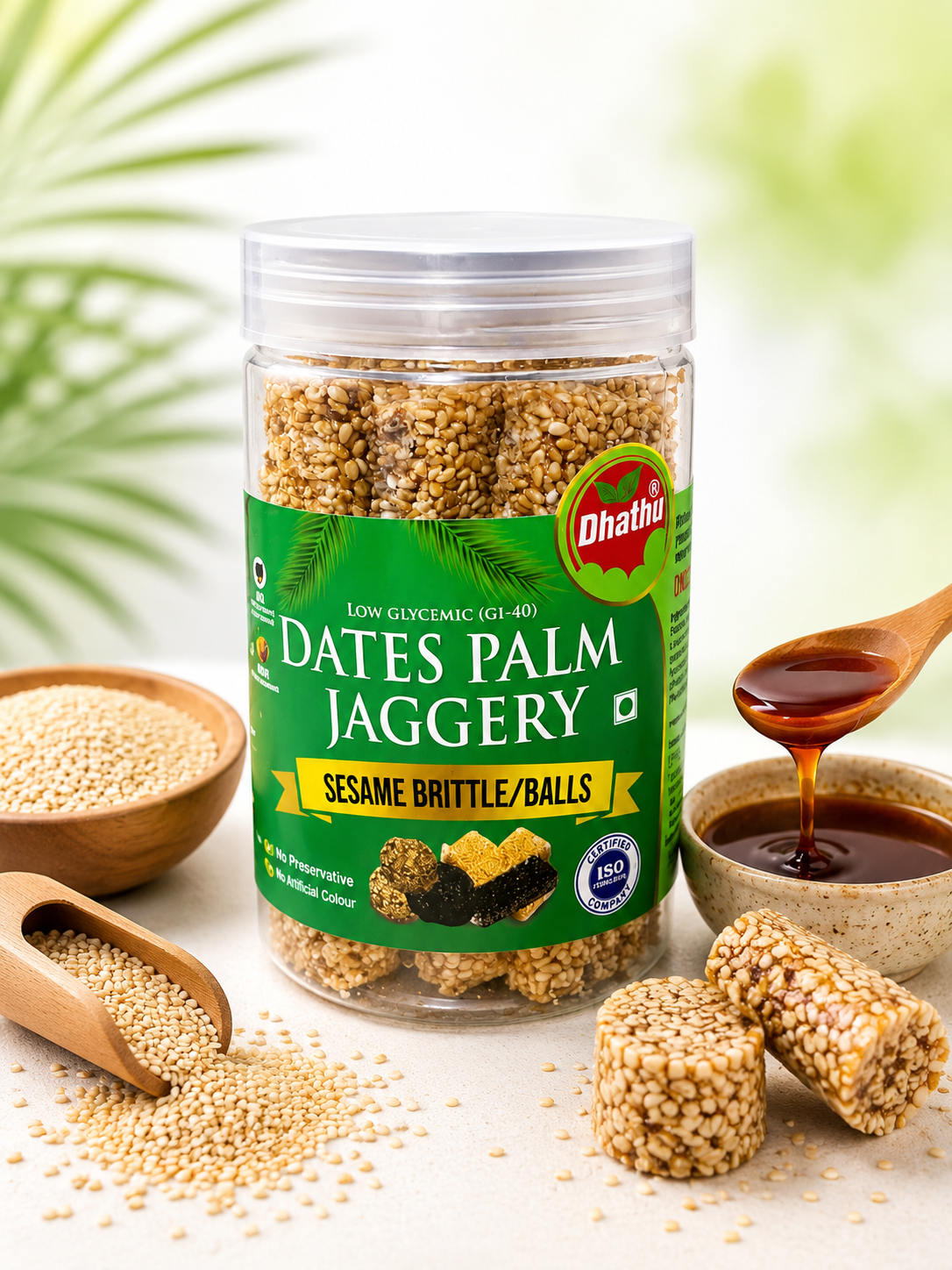 Dates Palm Jaggery White Sesame Seeds Chikki - 200g