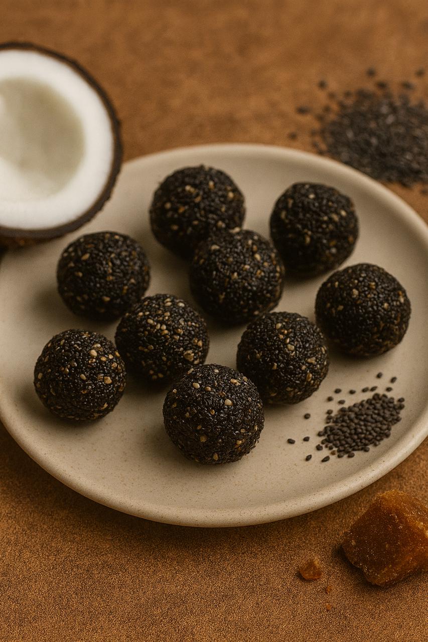 Coconut Neera Black Sesame Balls